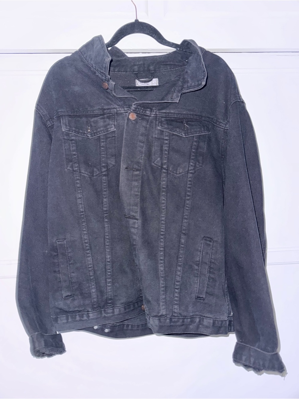 Black Denim Jacket - Casual Women's Coat